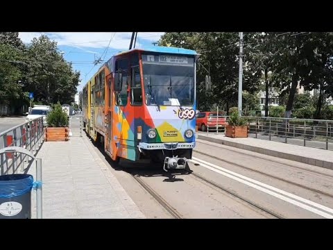 Ploiești: Tramvai Tatra KT4DM #099 pe linia 102