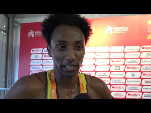 Samuel Fitwi (GER) after winning Silver in the U23 men's race