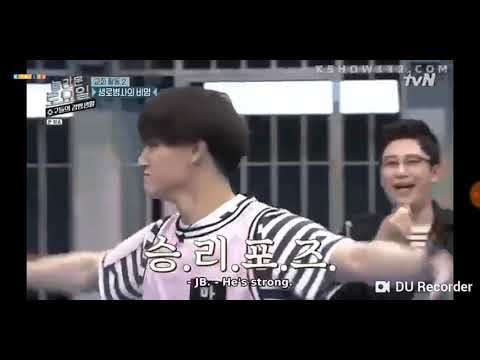 Happy Jaebum winning a game. (Kang Seulgi and JB interaction) tvN mafia game.