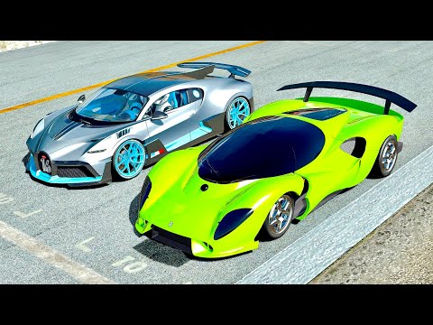 Thumbnail for De Tomaso P72 GTR vs Bugatti Divo at Top Gear Track by De Tomaso
