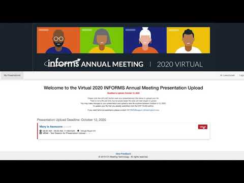 How to upload your presentation for the Virtual 2020 INFORMS Annual Meeting
