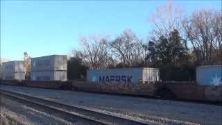 preview picture of video 'NS Trains Around Millen, GA 12/12/14'