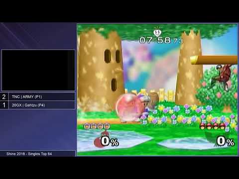 Shine 2018 SSBM - TNC | ARMY (Ice Climbers) vs. 20GX | Gahtzu (C. Falcon) - Melee Top 64 WR1