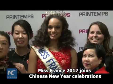 "It's a happy moment!" Miss France 2017 Alicia Aylies joins Chinese New Year celebrations