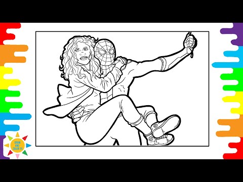 Spiderman Saves His Girlfriend Coloring | Spiderman Coloring | Jim Yosef & Anna Yvette - Linked