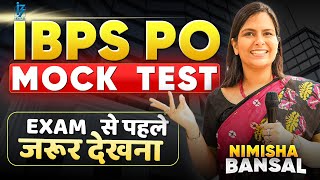 IBPS PO Mock Test 2025 | Best Strategy To Score 30 Marks In 20 Minutes | Must For All|Nimisha Bansal