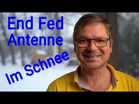End Fed Antenne im Schnee mit dem NanoVNA gemessen