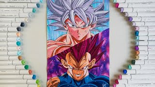 Drawing Goku UI Vs Vegeta UE - Using Ohuhu Markers | Review