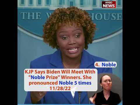 NOBLE: Karine Jean-Pierre said 'Noble Prize' 5 times, I'm going to go out of school for a second