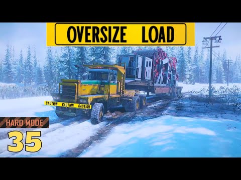 P16 Huge Coiled Tubing Trailer Hard Mode SnowRunner Ep 35
