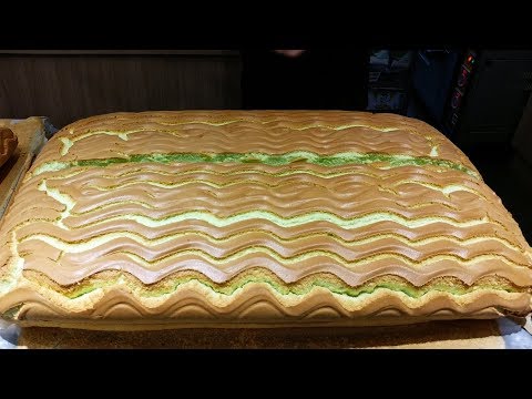 GIANT PANDAN CASTELLA CAKE • Jiggly Cake Cutting 😱😱