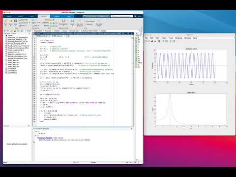 Simple harmonic motion with underdamped oscillations and sinusoidal driving forces in Matlab/Octave.