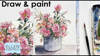How to draw and paint Soft Watercolor Florals