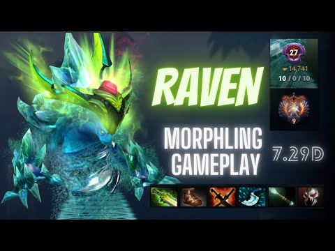 PERFECT GAME 10-0-10!!! Fnatic.Raven (Rank 9) Morphling Gameplay 7.29d
