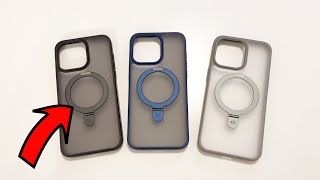 CASEKOO Kooshock Magicstand Phone Case for iPhone 15 Pro Max 6.7 Inch 2023, Black
