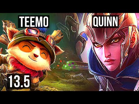 TEEMO vs QUINN (TOP) | 2.5M mastery, 5/1/6, 1300+ games, Rank 7 Teemo | KR Master | 13.5