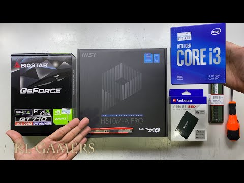 intel Core i3 10100F msi H510M-A PRO Biostar GT710 Office PC Build