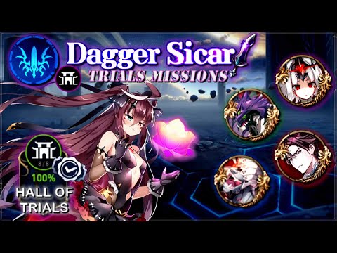 Epic Seven [Android] - Dagger Sicar / 100% Hall of Trials Missions (Normal & Hard)