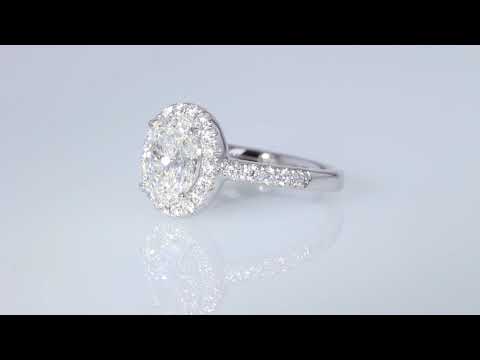 2.15CT Oval Brilliant Diamond Halo Engagement Ring  $9995
