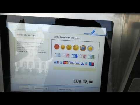 Eine Einzelfahrkarte am Fahrkartenautomat der Westfalenbahn kaufen