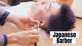 🗾 STRAIGHT RAZOR EAR SHAVE | Japanese Barber | Handosome Young Male Barber | バーバーヒロシ 🗾