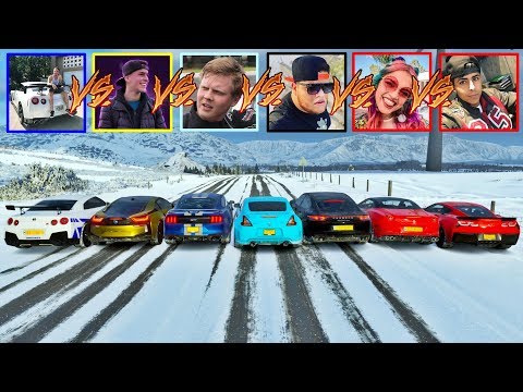 CARROS DOS YOUTUBERS NO ARREMESSO DA MORTE - FORZA HORIZON 4 - GAMEPLAY