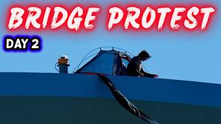 🔴 STILL ON THE BRIDGE: Protester Refusing to Come Down | Frederick Douglass Memorial Bridge in DC