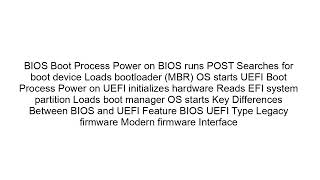 BIOS vs UEFI Explained | Boot Process & Differences Made Simple