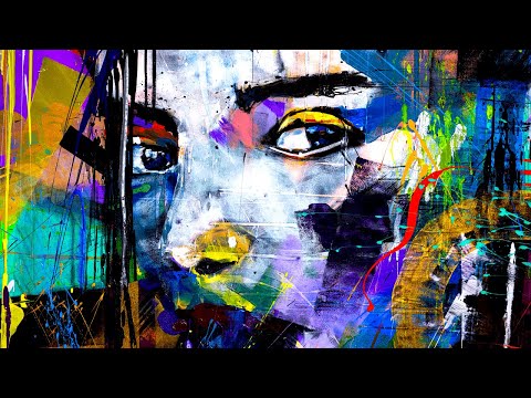 How to paint abstract pop art with acrylics . Speed painting. Demonstration in Acrylics. Relaxing