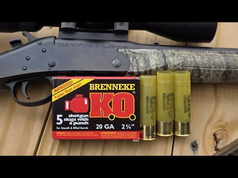Brenneke K.O. 20ga 2-3/4" 3/4oz Slug Accuracy Test W/ Stevens 301 & Improved Cylinder Choke