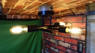 Industrial 4-Light Semi Flush Mount Ceiling Light Fixture, Modern Farmhouse Lighting Matte Black