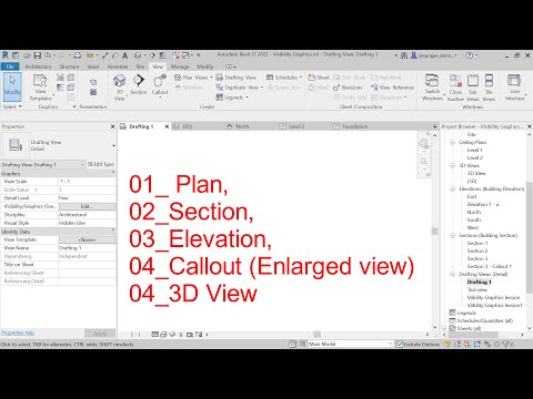Create Plan, Section, Elevation, 3D View in Revit