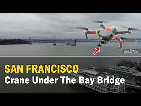 Crane Goes Under Bay Bridge