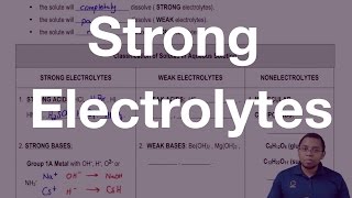 The Strong Electrolytes