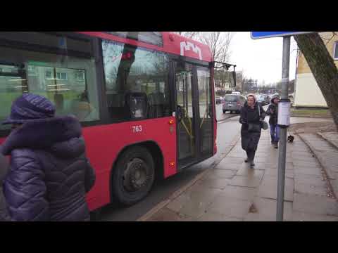 Lithuania, Vilnius, bus 58 ride from Rudaminos st. to Stotis