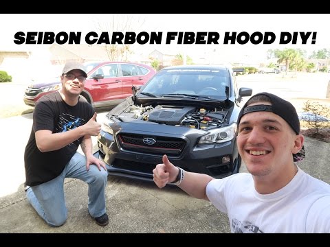 2015 Subaru WRX Seibon CW Carbon Fiber Hood DIY Install!