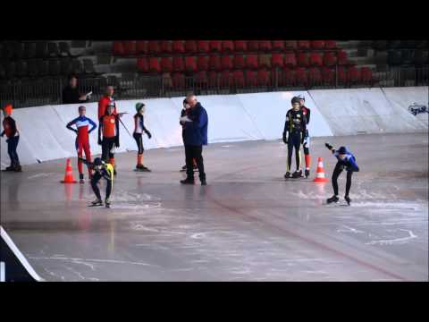 Kim Regien Thijmen Paardekooper 1e wedstrijd 100m Baankampioenschappen Assen 01-11-2014