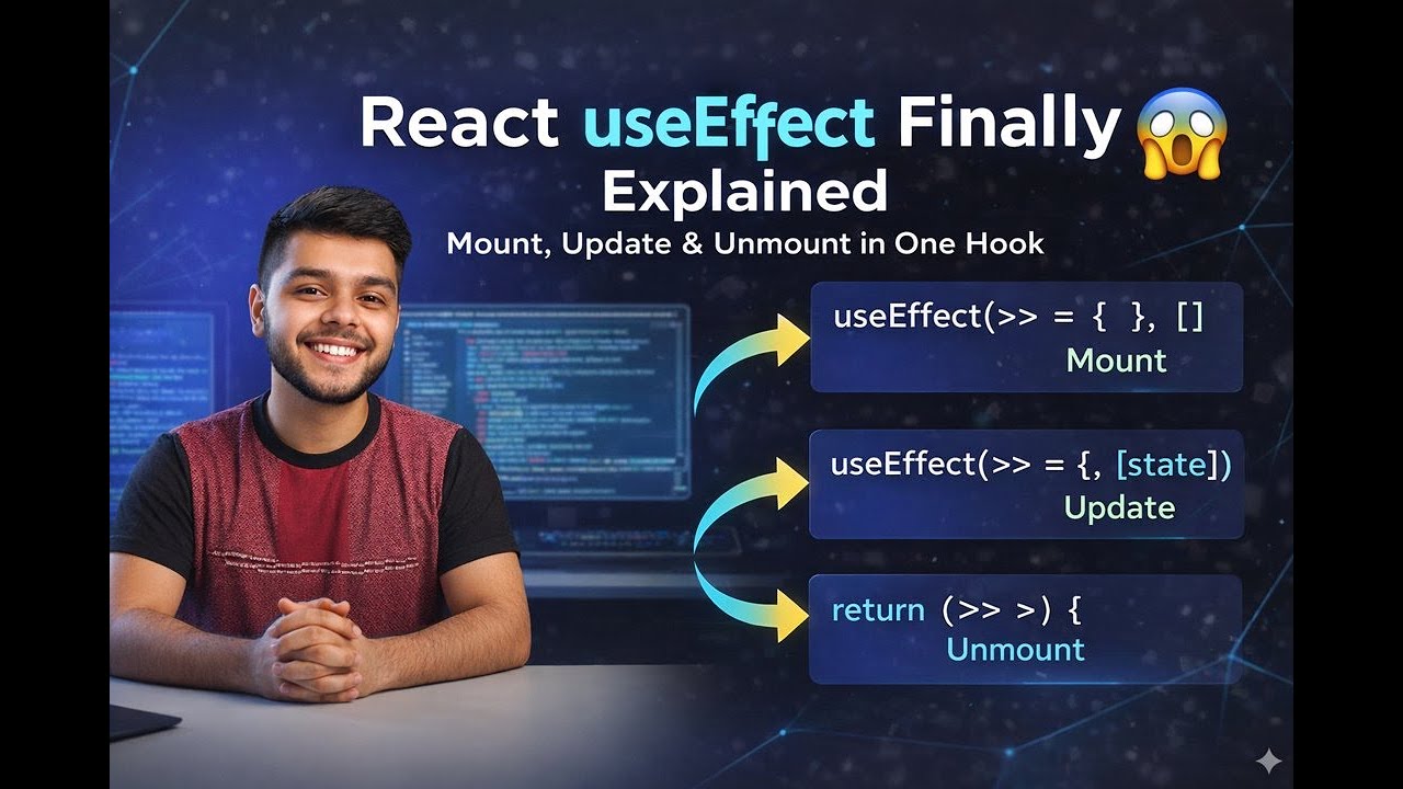 React useEffect Explained | Lifecycle Methods in One Hook (Beginner Friendly)