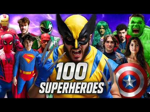 100 Superheroes Battle Royale - In Real Life!