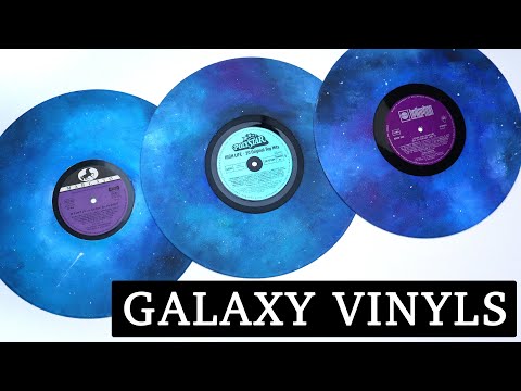 How to Paint A Galaxy On A Vinyl Record With Acrylic Paint ✨🌙 | EASY Tutorial