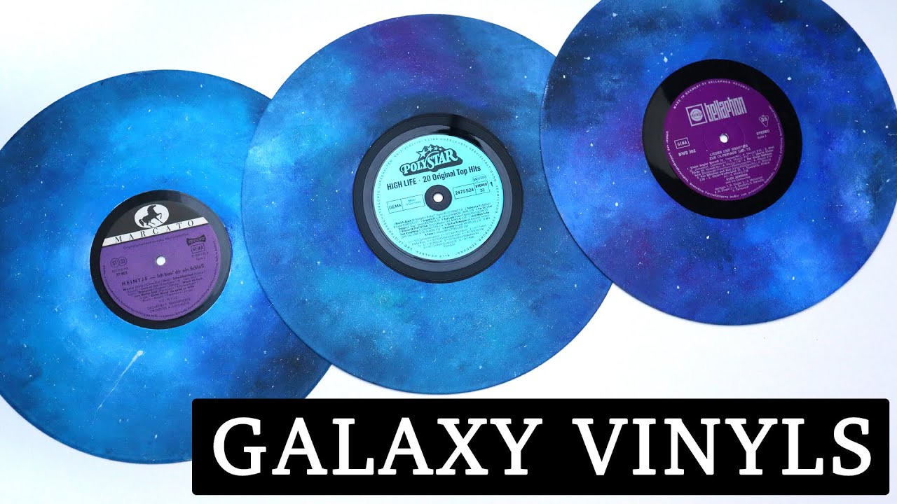 How to Paint A Galaxy On A Vinyl Record With Acrylic Paint ✨🌙 | EASY Tutorial
