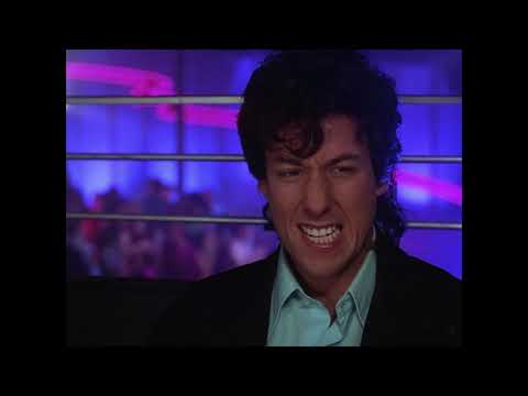 Trailer collage: dance floor, reception dais, and airplane aisle cameo — where the soundtrack becomes story