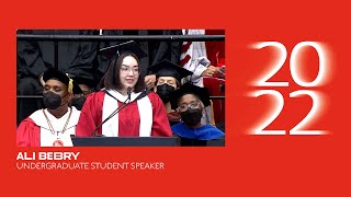 Remarks by Undergraduate Student Speaker Ali Bebry | Commencement 2022