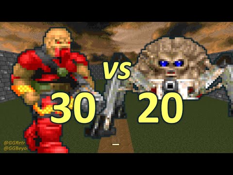 30 Chaingunners vs 20 Arachnotrons - Monster Infighting - Doom II Retro Battles