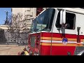 FDNY ENGINE 221 RESPONDING ON UNION AVENUE IN THE WILLIAMSBURG AREA OF BROOKLYN IN NEW YORK CITY