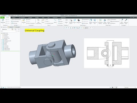 Modeling of Universal Coupling using creo