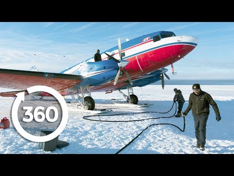 Fly an Airplane on Skis | Antarctica 360 VR Video | Discovery TRVLR