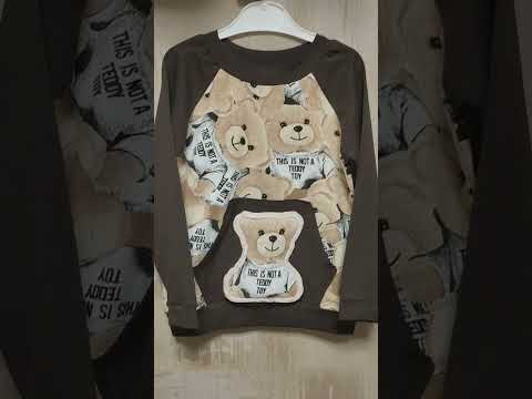 Лонгслив детский девочке мальчику Медвежонок Тэдди трикотажный 116 см - фото 1 - id-p2132066467