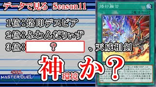 【#遊戯王マスターデュエル】束の間の神環境！？　データで見るSeason11前期解説【ゆっくり実況】