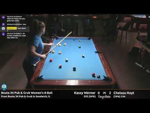 Kassy Werner vs Chelsea Hoyt (Hotseat) - Women's 8-Ball - Route 34 Pub and Grub